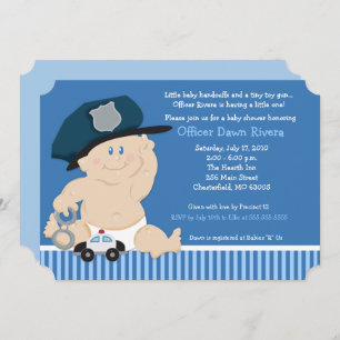 Baby Cop Police Officer Ticket Baby Shower Invite