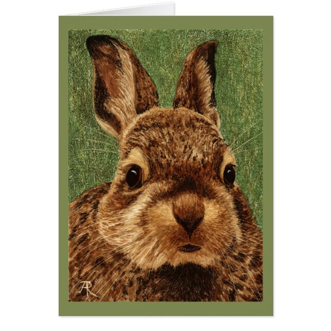 Baby Cottontail Rabbit Card (Front)