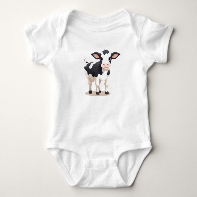 Baby Cow, Calf, Calves, Farm Animal  Bodysuit (Front)