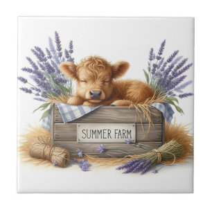 Baby Cow Ceramic Tile