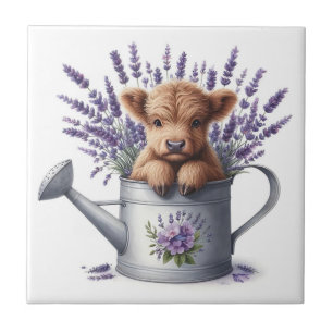 Baby Cow Ceramic Tile