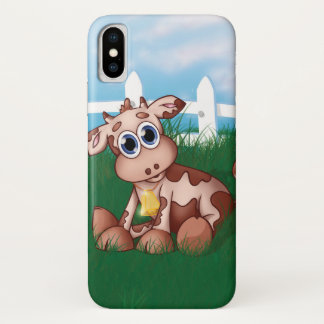 Baby cow on a meadow iPhone x case