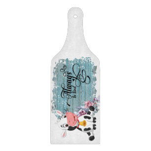 Baby Cow Rustic Blue  Cutting Board