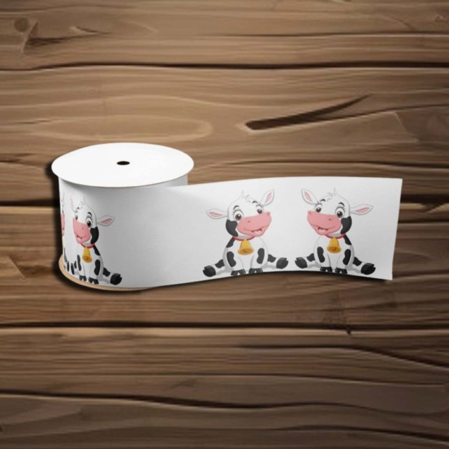 baby cow rustic Satin Ribbon (Creator Uploaded)