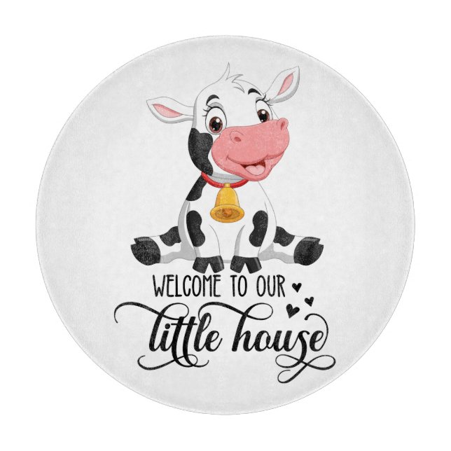 Baby Cow Welcome To Our Home Cutting Board (Front)