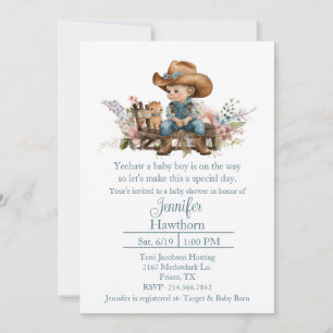 Baby Cowboy Baby Shower Invitation