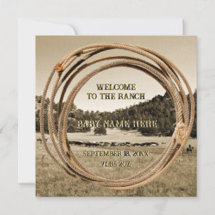 Baby Cowboy or Cowgirl Birth Announcement