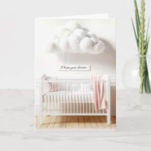 Baby Crib for Newborn Congratulations Card