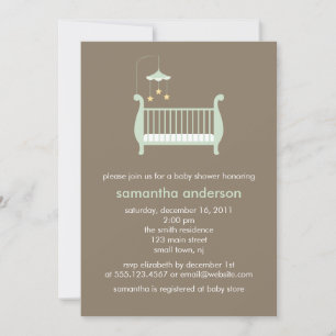 Baby Crib Neutral Baby Shower Invitation