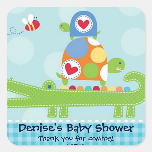 Baby Crocodile and Turtle Sticker (Front)