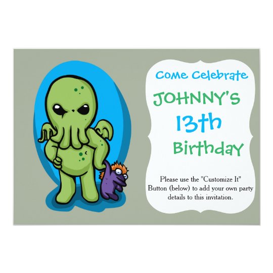 Baby cthulhu - cute cthulhu - cthulhu halloween card