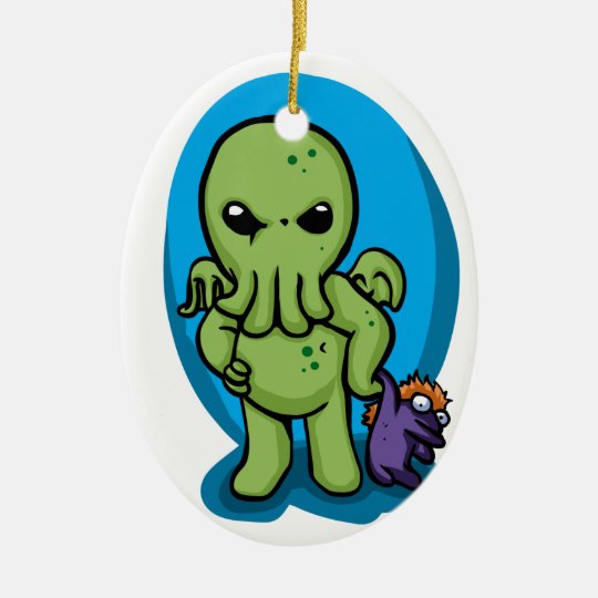 Baby cthulhu - cute cthulhu - cthulhu halloween ceramic ornament