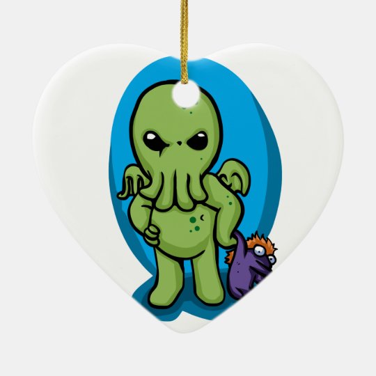Baby cthulhu - cute cthulhu - cthulhu halloween ceramic ornament