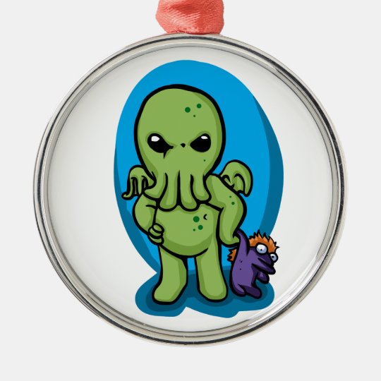 Baby cthulhu - cute cthulhu - cthulhu halloween metal ornament