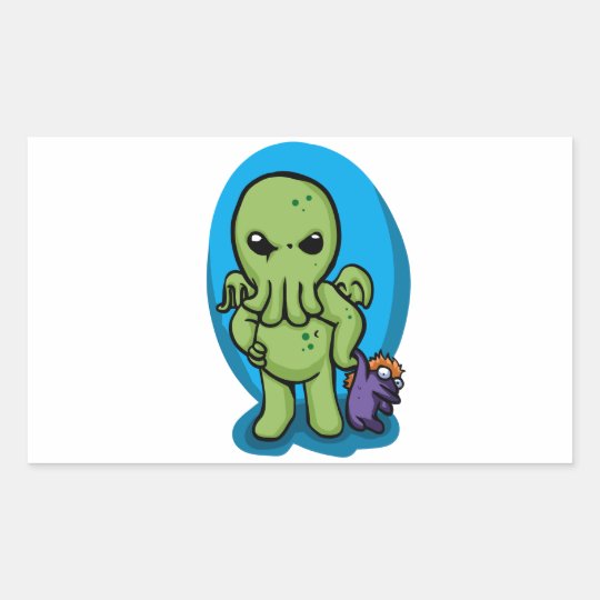 Baby cthulhu - cute cthulhu - cthulhu halloween rectangular sticker