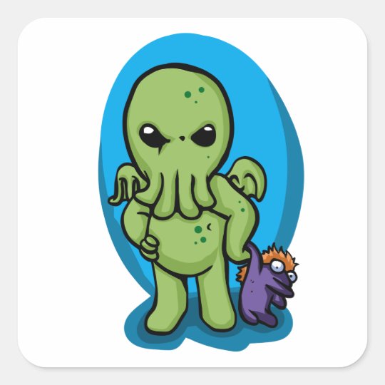 Baby cthulhu - cute cthulhu - cthulhu halloween square sticker