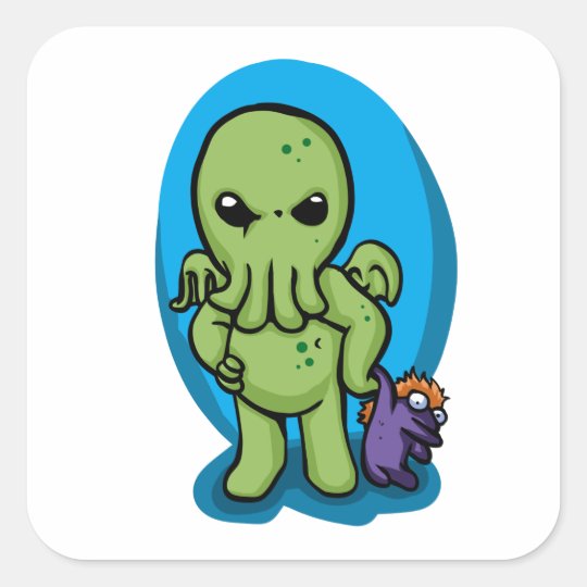 Baby cthulhu - cute cthulhu - cthulhu halloween square sticker