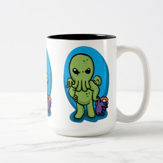 Baby cthulhu - cute cthulhu - cthulhu halloween Two-Tone coffee mug