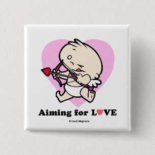 Baby Cupid Aiming For Love Square Button