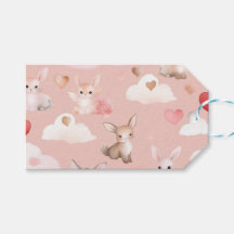 Baby Cupid Animals Gift Tags – Watercolor Pastel