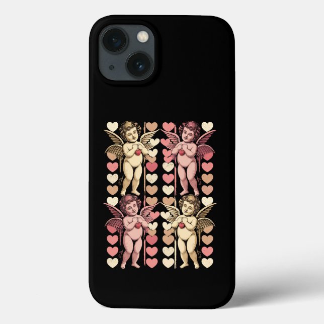 Baby Cupid Coquette bow Retro Valentines Day Case-Mate iPhone Case (Back)