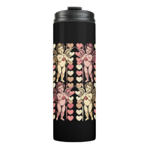 Baby Cupid Coquette bow Retro Valentines Day Thermal Tumbler