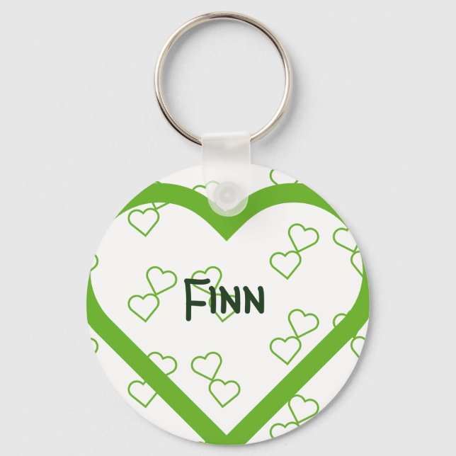Baby Custom Name Heart Key Ring (Front)