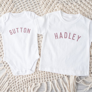 Baby Custom Name Monogrammed Mauve Bodysuit