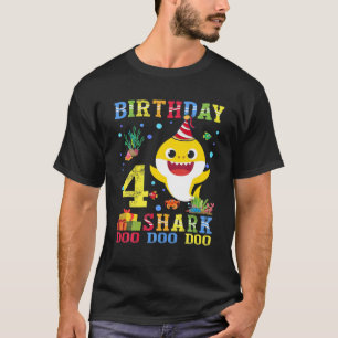 Baby Cute Shark 4Th Birthday Boy Girl 4 Year Old G T-Shirt
