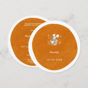 Baby, cute, yellow/orange invitation