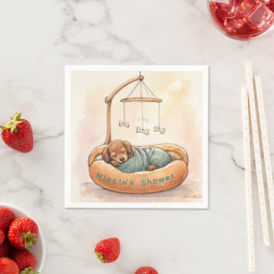 Baby Dachshund Shower  Napkin