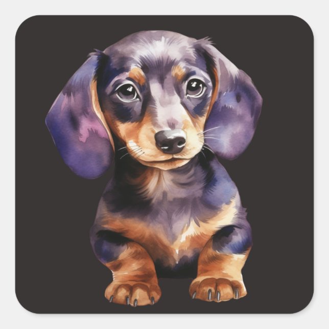Baby Dachshund Square Sticker (Front)