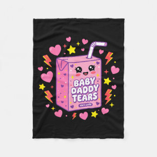 Baby daddy tears kawaii juice box cute funny fleece blanket