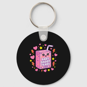 Baby daddy tears kawaii juice box cute funny  key ring