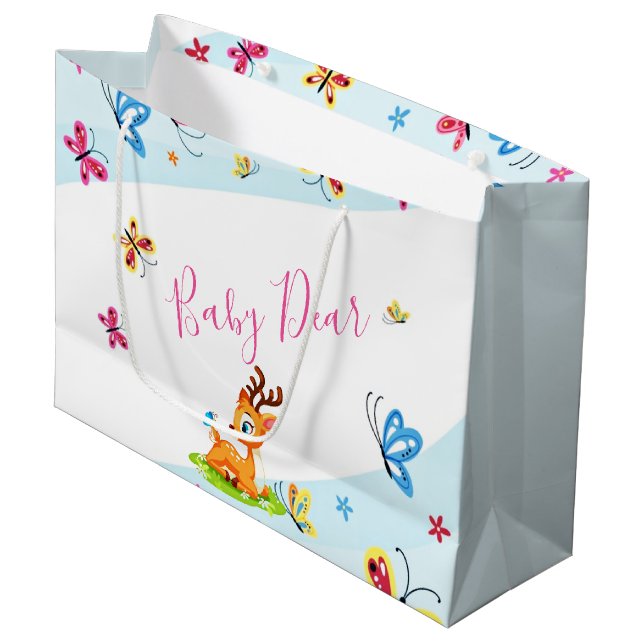 Baby dear (deer) custom large gift bag (Front Angled)