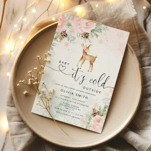 Baby deer Baby it's cold outside baby shower Invitation