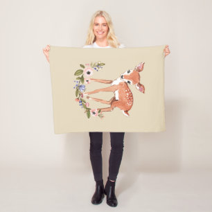 Baby Deer cozy winter fleece sherpa blanket