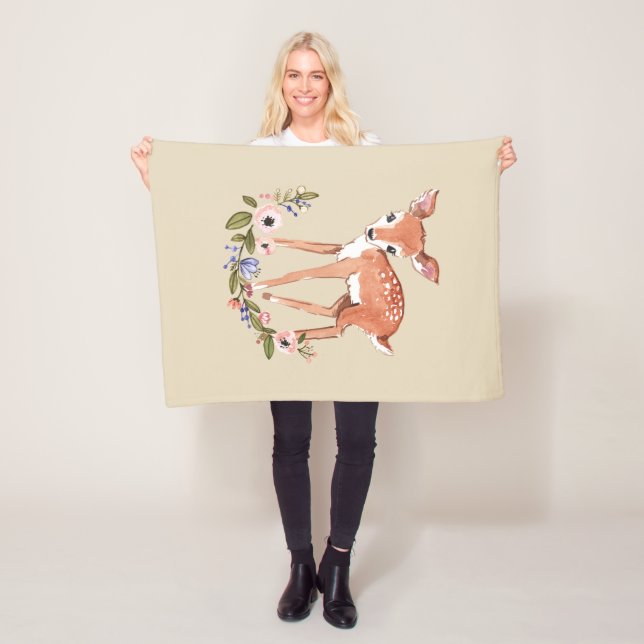 Baby Deer cozy winter fleece sherpa blanket (In Situ)