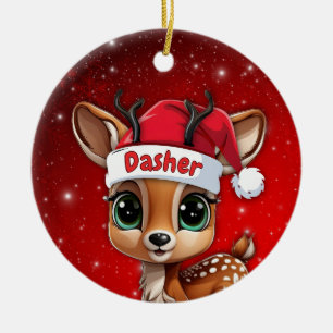 Baby Deer, Fawn, Doe, Reindeer🦌 🎄Merry Christmas Ceramic Ornament