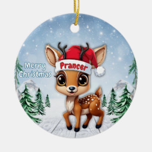 Baby Deer, Fawn, Doe, Reindeer🦌 🎄Merry Christmas Ceramic Ornament