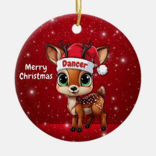 Baby Deer, Fawn, Doe, Reindeer🦌 🎄Merry Christmas Ceramic Ornament