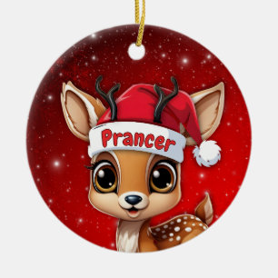 Baby Deer, Fawn, Doe, Reindeer🦌 🎄Merry Christmas Ceramic Ornament