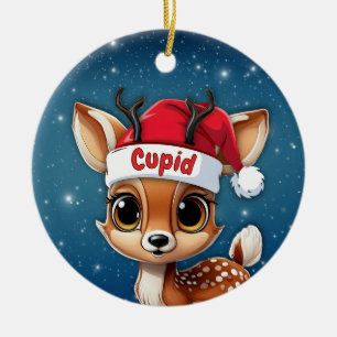 Baby Deer, Fawn, Doe, Reindeer🦌 🎄Merry Christmas Ceramic Ornament
