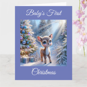 Baby Deer First Christmas Card