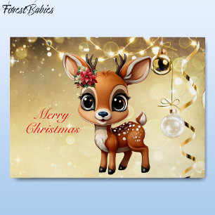 Baby Deer Lover, Fawn, Doe, Reindeer, Gold 🦌 🎄 Envelope