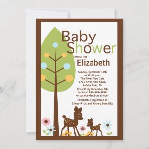 Baby Deer Neutral Baby Shower Invitation