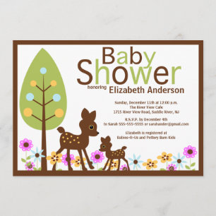 Baby Deer Neutral Baby Shower Invitation