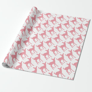 Baby Deer Pink Woodland Theme Girls Baby Shower Wrapping Paper