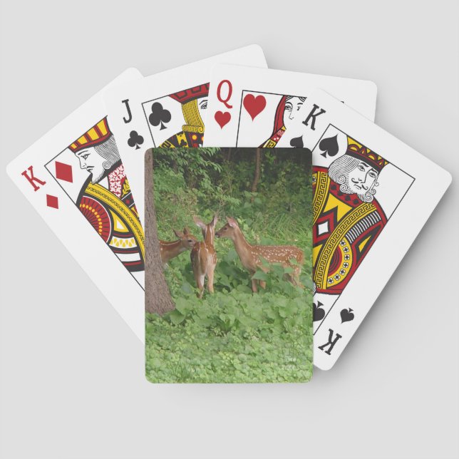 Baby Deer Pow-Wow in the Woods Playing Cards (Back)