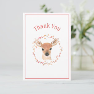 Baby Deer Simple Rustic Thank You Card
